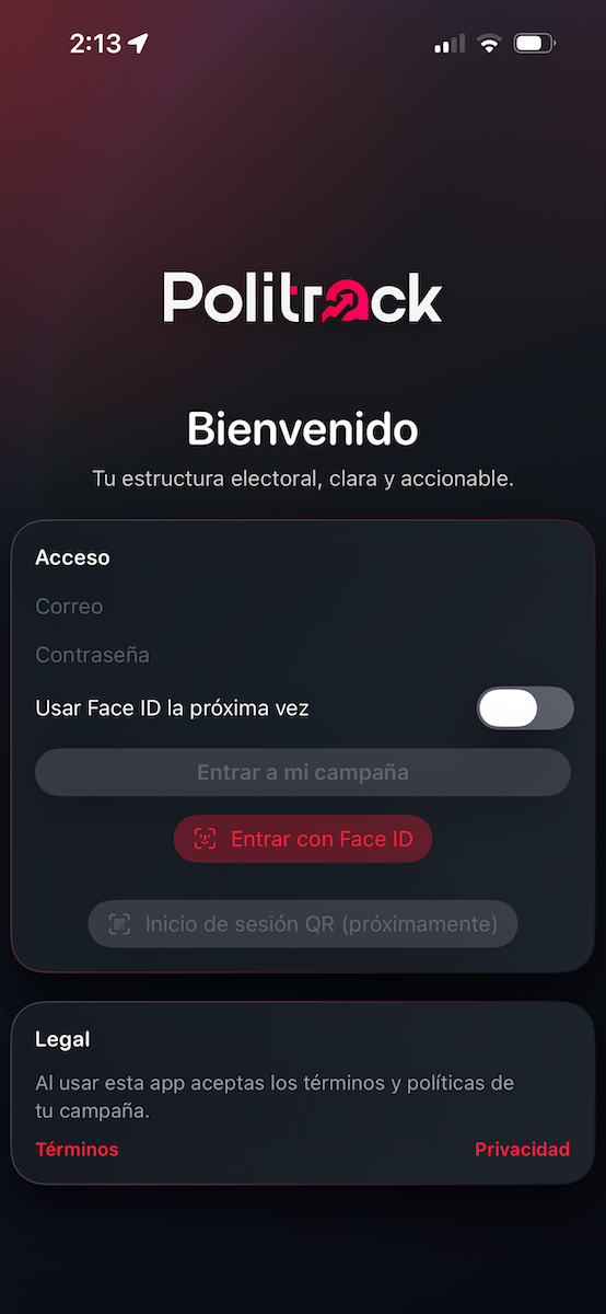 Acceso móvil Politrack
